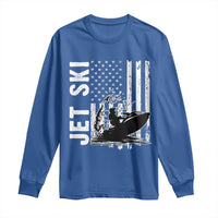 Jet Ski Lover Long Sleeve Shirt Vintage Ski Rider American Flag Water Sport - Wonder Print Shop