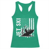 Jet Ski Lover Racerback Tank Top Vintage Ski Rider American Flag Water Sport - Wonder Print Shop