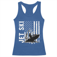 Jet Ski Lover Racerback Tank Top Vintage Ski Rider American Flag Water Sport - Wonder Print Shop