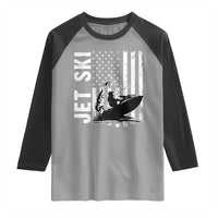 Jet Ski Lover Raglan Shirt Vintage Ski Rider American Flag Water Sport - Wonder Print Shop