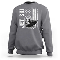 Jet Ski Lover Sweatshirt Vintage Ski Rider American Flag Water Sport - Wonder Print Shop