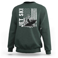 Jet Ski Lover Sweatshirt Vintage Ski Rider American Flag Water Sport - Wonder Print Shop
