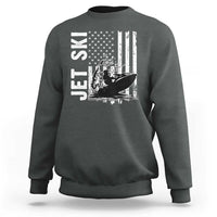 Jet Ski Lover Sweatshirt Vintage Ski Rider American Flag Water Sport - Wonder Print Shop
