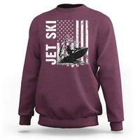 Jet Ski Lover Sweatshirt Vintage Ski Rider American Flag Water Sport - Wonder Print Shop