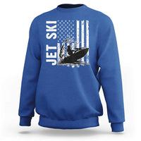 Jet Ski Lover Sweatshirt Vintage Ski Rider American Flag Water Sport - Wonder Print Shop