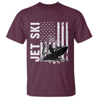 Jet Ski Lover T Shirt Vintage Ski Rider American Flag Water Sport - Wonder Print Shop