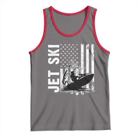 Jet Ski Lover Tank Top Vintage Ski Rider American Flag Water Sport - Wonder Print Shop