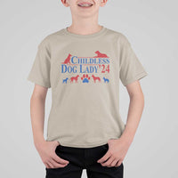 Childless Dog Lady '24 T Shirt For Kid Patriotic 2024 Election Vote Paw - Wonder Print Shop