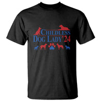 Childless Dog Lady '24 T Shirt Patriotic 2024 Election Vote Paw - Wonder Print Shop