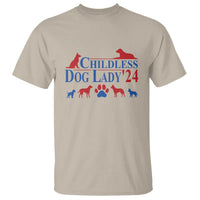 Childless Dog Lady '24 T Shirt Patriotic 2024 Election Vote Paw - Wonder Print Shop