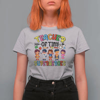 Kindergarten Preschool Teacher T Shirt For Women Teacher of Tiny Superheroes Back To School - Wonder Print Shop