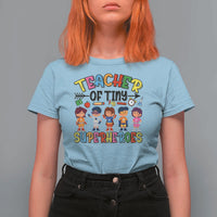 Kindergarten Preschool Teacher T Shirt For Women Teacher of Tiny Superheroes Back To School - Wonder Print Shop