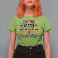 Kindergarten Preschool Teacher T Shirt For Women Teacher of Tiny Superheroes Back To School - Wonder Print Shop