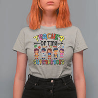 Kindergarten Preschool Teacher T Shirt For Women Teacher of Tiny Superheroes Back To School - Wonder Print Shop