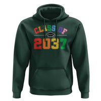 Class Of 2037 Hoodie Grow With Me First Day of School Graduation Mortarboard - Wonder Print Shop
