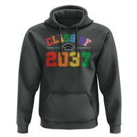Class Of 2037 Hoodie Grow With Me First Day of School Graduation Mortarboard - Wonder Print Shop