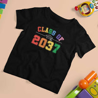 Class Of 2037 T Shirt For Kid Grow With Me First Day of School Graduation Mortarboard - Wonder Print Shop