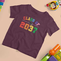Class Of 2037 T Shirt For Kid Grow With Me First Day of School Graduation Mortarboard - Wonder Print Shop