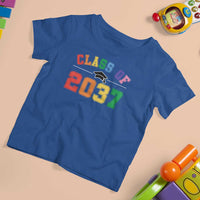 Class Of 2037 T Shirt For Kid Grow With Me First Day of School Graduation Mortarboard - Wonder Print Shop