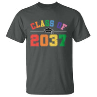 Class Of 2037 T Shirt Grow With Me First Day of School Graduation Mortarboard - Wonder Print Shop