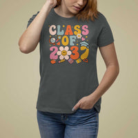 Class Of 2037 T Shirt For Women Back To School Retro Groove Flower Pencil Apple - Wonder Print Shop