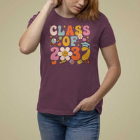 Class Of 2037 T Shirt For Women Back To School Retro Groove Flower Pencil Apple - Wonder Print Shop