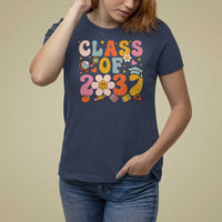 Class Of 2037 T Shirt For Women Back To School Retro Groove Flower Pencil Apple - Wonder Print Shop