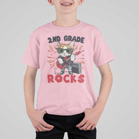 Funny 2nd Grade Rocks T Shirt For Kid Cat Heavy Metal Guitarist Thunder Star - Wonder Print Shop