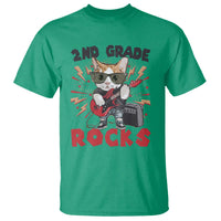 Funny 2nd Grade Rocks T Shirt Cat Heavy Metal Guitarist Thunder Star - Wonder Print Shop
