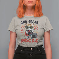Funny 2nd Grade Rocks T Shirt For Women Cat Heavy Metal Guitarist Thunder Star - Wonder Print Shop