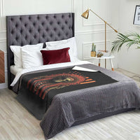 Native American Indian Chief Skull Headdress Vintage USA Flag Throw Blanket - Wonder Print Shop