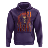 Native American Indian Chief Skull Headdress Vintage USA Flag Hoodie - Wonder Print Shop