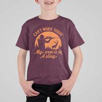 Cant Work Today My Arm Is In A Sling T Shirt For Kid Funny Deer Hunting - Wonder Print Shop
