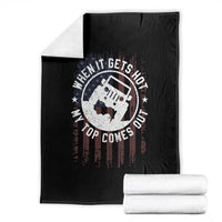 Funny When It Gets Hot My Top Comes Out Throw Blanket Off Road Car American Flag - Wonder Print Shop