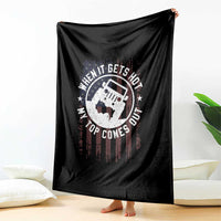Funny When It Gets Hot My Top Comes Out Throw Blanket Off Road Car American Flag - Wonder Print Shop