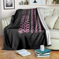 Off Road Car Wheel Pink Leopard Print American Flag Throw Blanket - Wonder Print Shop