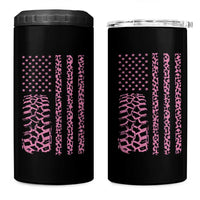 Off Road Car Wheel Pink Leopard Print American Flag 4 in 1 Can Cooler Tumbler - Wonder Print Shop