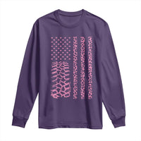 Off Road Car Wheel Pink Leopard Print American Flag Long Sleeve Shirt - Wonder Print Shop