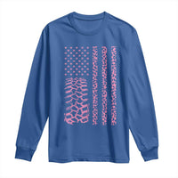 Off Road Car Wheel Pink Leopard Print American Flag Long Sleeve Shirt - Wonder Print Shop