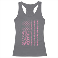 Off Road Car Wheel Pink Leopard Print American Flag Racerback Tank Top - Wonder Print Shop