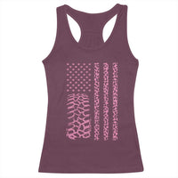 Off Road Car Wheel Pink Leopard Print American Flag Racerback Tank Top - Wonder Print Shop