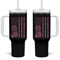 Off Road Car Wheel Pink Leopard Print American Flag Tumbler With Handle - Wonder Print Shop