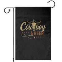 Funny Cowboy And Beer Garden Flag Western Country Music Longhorn Skull - Wonder Print Shop