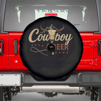 Funny Cowboy And Beer Spare Tire Cover Western Country Music Longhorn Skull - Wonder Print Shop
