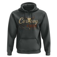 Funny Cowboy And Beer Hoodie Western Country Music Longhorn Skull - Wonder Print Shop
