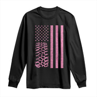 Off Road Car Wheel Vintage Pink American Flag Long Sleeve Shirt - Wonder Print Shop