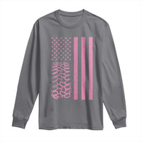 Off Road Car Wheel Vintage Pink American Flag Long Sleeve Shirt - Wonder Print Shop