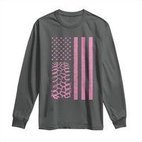 Off Road Car Wheel Vintage Pink American Flag Long Sleeve Shirt - Wonder Print Shop