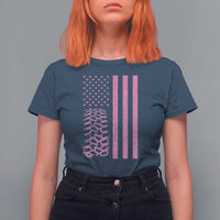 Off Road Car Wheel Vintage Pink American Flag T Shirt For Women - Wonder Print Shop