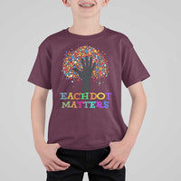 Happy Dot Day T Shirt For Kid Each Dot Matters Colorful Dot Hand Tree - Wonder Print Shop